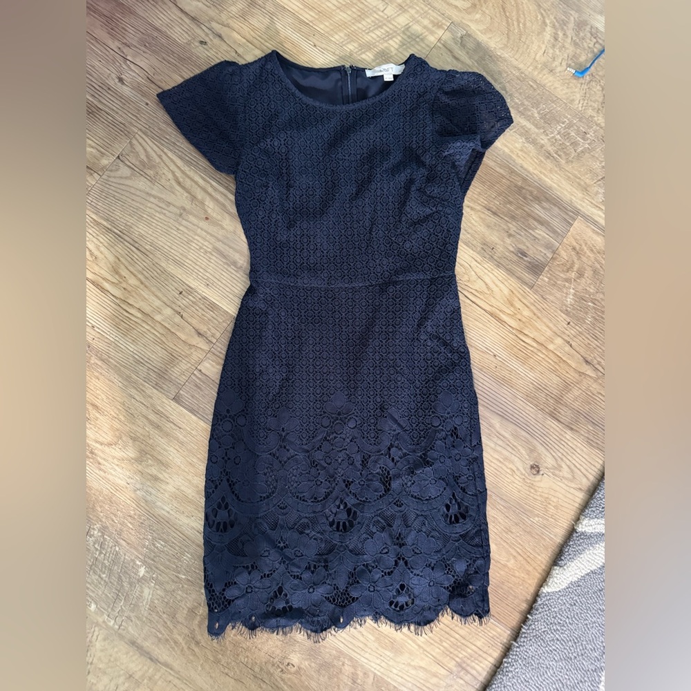 LOFT navy blue lined Sheath Dress